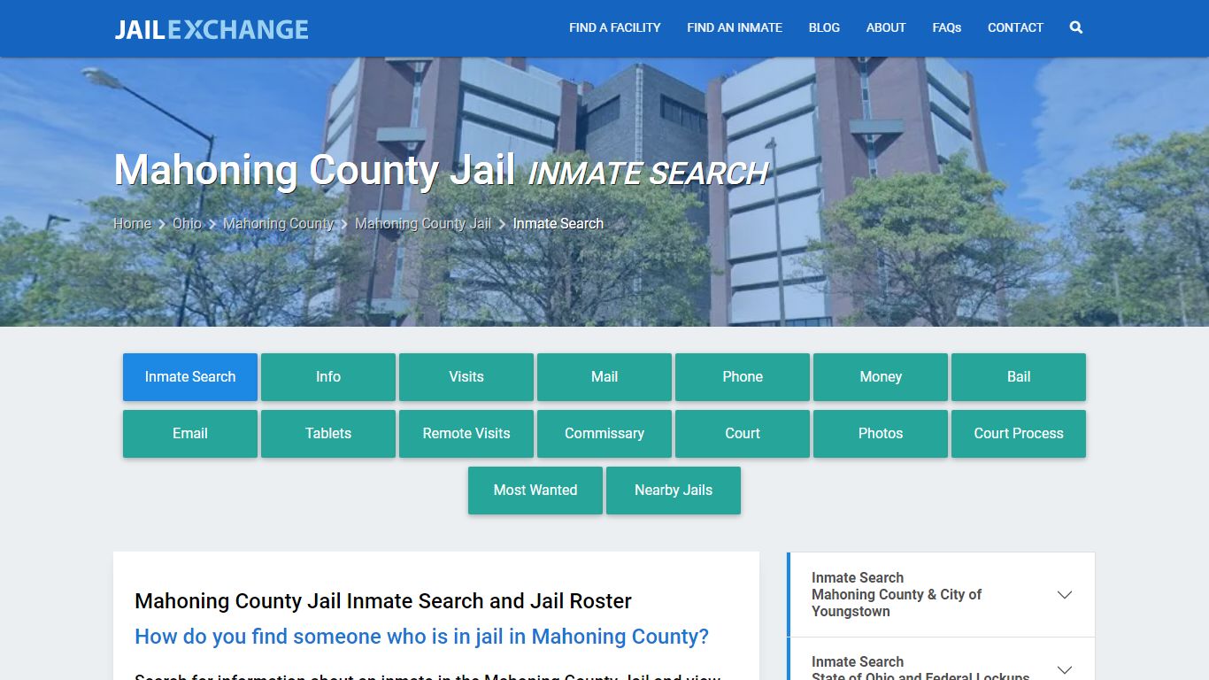 Inmate Search: Roster & Mugshots - Mahoning County Jail, OH